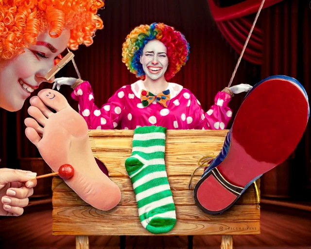 An exploration of clown humor in an illustrative style.
